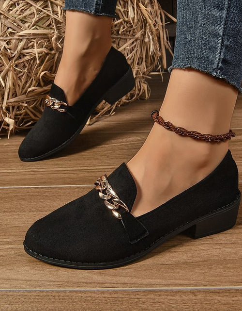 Load image into Gallery viewer, Women’s Pointed Toe Chunky Heel Shoes
