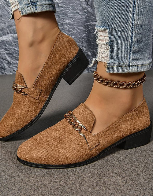 Load image into Gallery viewer, Women’s Pointed Toe Chunky Heel Shoes
