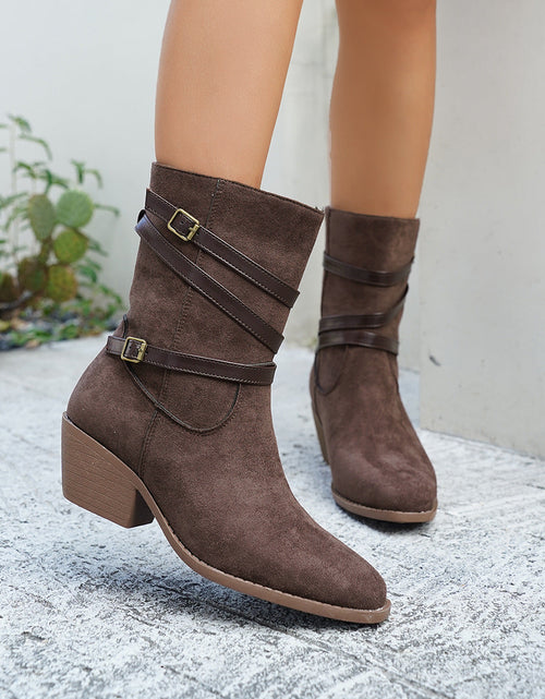 Load image into Gallery viewer, Women’s Low‑Cut Vintage Style Cotton Boots – Retro Ankle Booties
