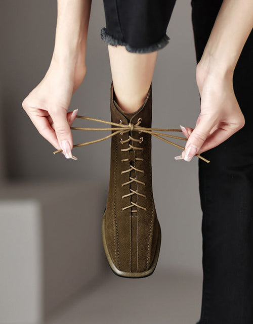 Load image into Gallery viewer, Women’s Square Toe Martin Boots – All-Match Casual Ankle Boots
