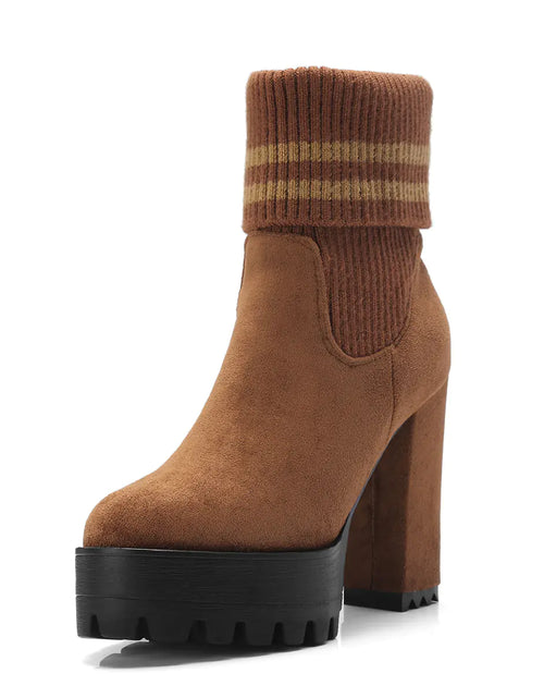 Load image into Gallery viewer, Fashionable Chunky High Heels Waterproof Women's Boots
