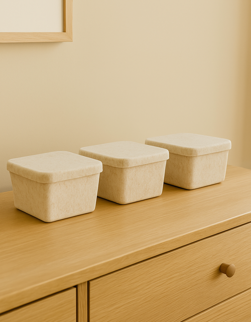 Load image into Gallery viewer, The Sculpted Bin - Petite with Lid | Set of 3
