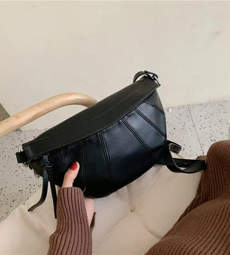 Retro Chic Embroidered Saddle Crossbody Bag