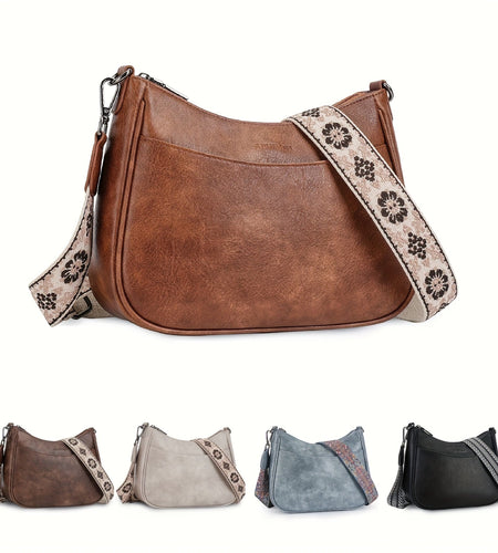 Vintage Crossbody Bag Chic Shoulder Purse Adjustable Strap