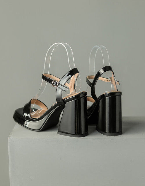 Load image into Gallery viewer, Women's Round Toe Chunky Heel Sandals – Buckle Strap Block Heel
