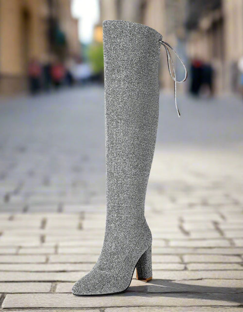 Load image into Gallery viewer, Plus-Size Over The Knee Long Boots for Women – Chunky Heel Nightclub Platform
