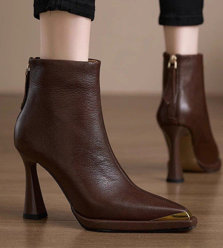 Women’s Pointed-Toe Chunky-Heel Side-Zip Boots
