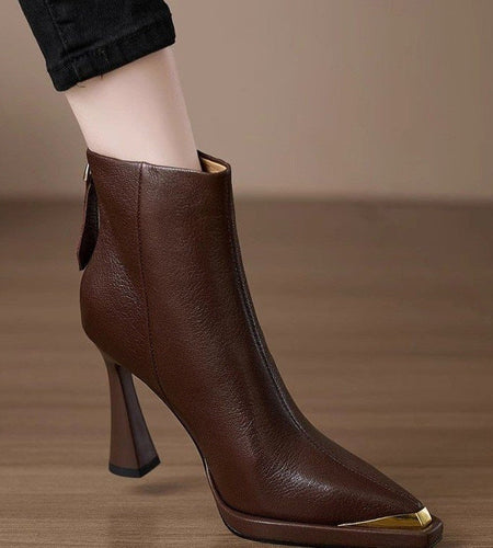 Women’s Pointed-Toe Chunky-Heel Side-Zip Boots