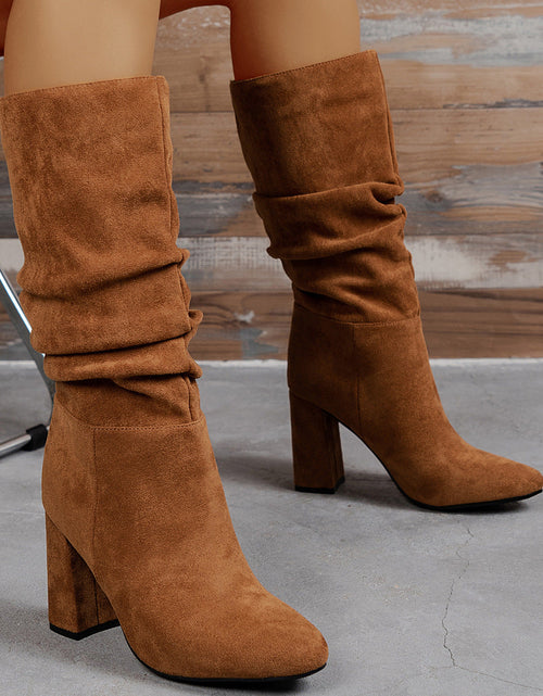 Load image into Gallery viewer, European &amp; American Slip-On High Heel Fashion Boots – Women’s Elegant Booties
