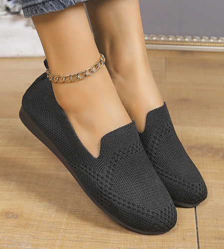 Flying Woven Slip-On Flats — European / American Style Work Shoes