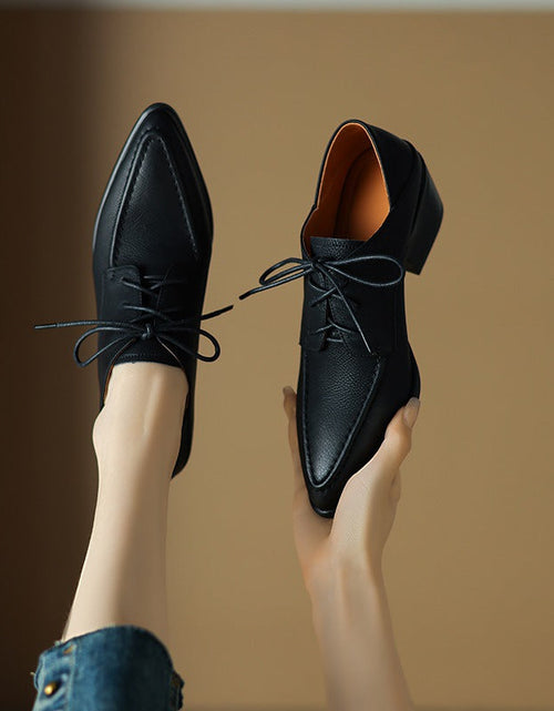 Load image into Gallery viewer, Women's Retro Strap Chunky Heel Pointed-Toe Shoes
