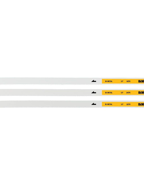 Load image into Gallery viewer, DeWalt DWHT20558 12" BIMTL Hacksaw Blade 18 3 Pack
