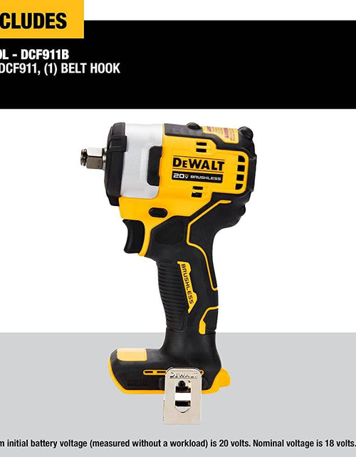 Load image into Gallery viewer, DEWALT DCF911B 20V MAX* 1/2" Impact Wrench with Hog Ring Anvil (Tool Only)
