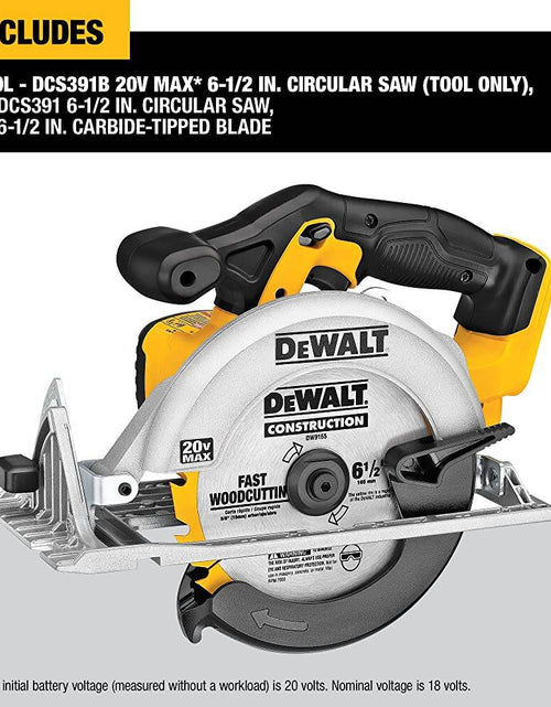 Load image into Gallery viewer, DEWALT DCS391B 6-1/2-Inch 20V MAX* Circular Saw (Tool Only)

