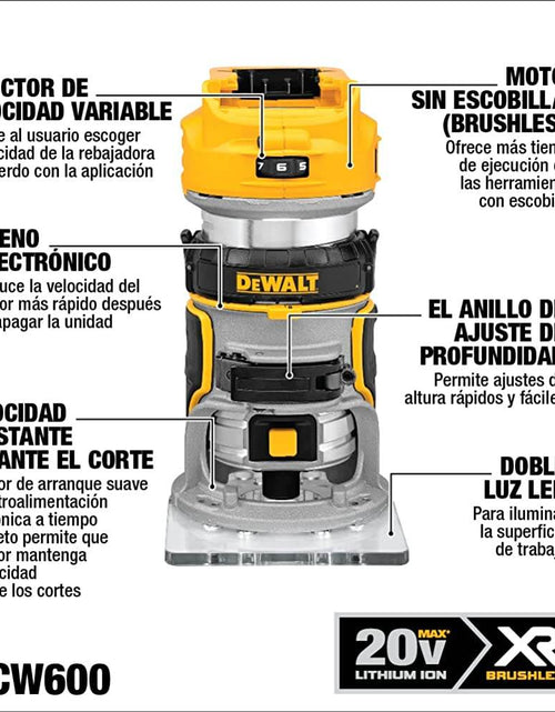 Load image into Gallery viewer, DEWALT DCW600B 20V MAX* XR Cordless Router Brushless (Tool Only)
