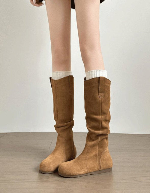 Load image into Gallery viewer, 🖤 Creeper Knight Flat Heel Cowboy Boots for Women
