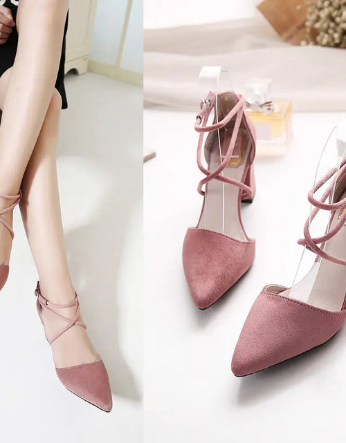 Load image into Gallery viewer, Suede High Heels, Sandals, and Chunky Heeled Shoes
