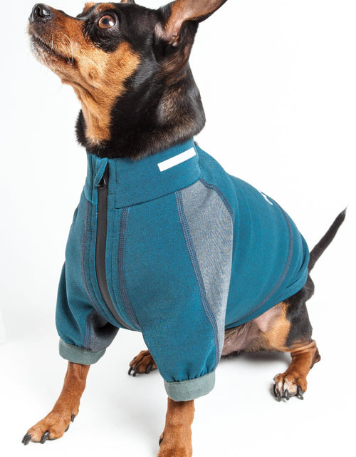 Load image into Gallery viewer, Dog Helios ® 'Eboneflow' Mediumweight 4-Way-Stretch Flexible And Breathable Performance Dog Yoga T-Shirt
