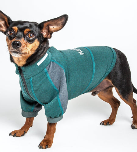 Dog Helios ® 'Eboneflow' Mediumweight 4-Way-Stretch Flexible And Breathable Performance Dog Yoga T-Shirt