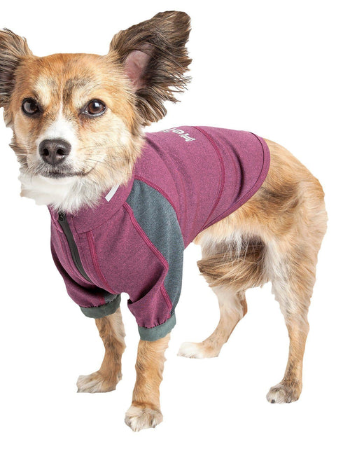 Load image into Gallery viewer, Dog Helios ® 'Eboneflow' Mediumweight 4-Way-Stretch Flexible And Breathable Performance Dog Yoga T-Shirt
