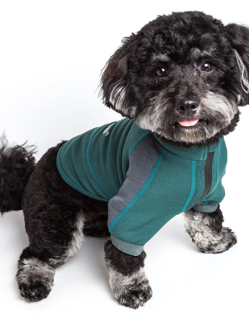 Load image into Gallery viewer, Dog Helios ® 'Eboneflow' Mediumweight 4-Way-Stretch Flexible And Breathable Performance Dog Yoga T-Shirt

