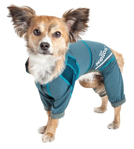 Dog Helios ® 'Namastail' Lightweight 4-Way-Stretch Yoga Performance Dog Tracksuit Hoodie