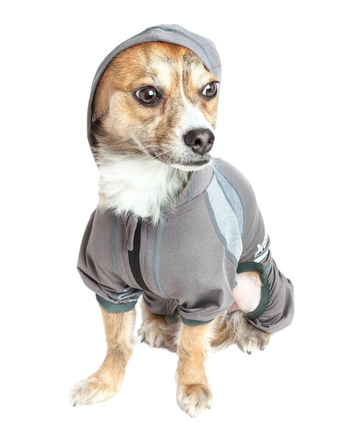 Load image into Gallery viewer, Dog Helios ® 'Namastail' Lightweight 4-Way-Stretch Yoga Performance Dog Tracksuit Hoodie
