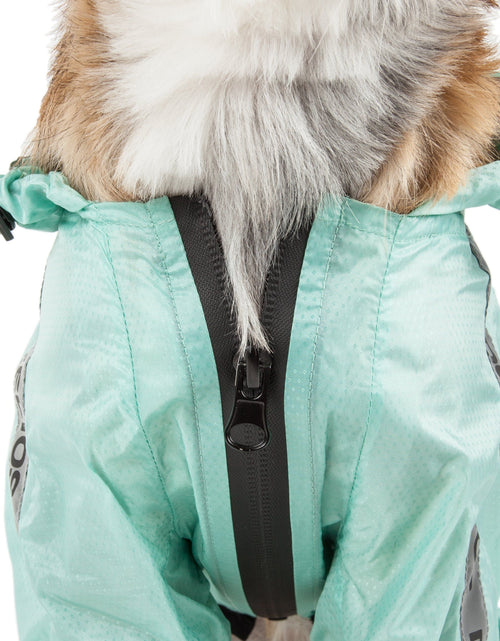 Load image into Gallery viewer, Dog Helios ® 'Torrential Shield' Waterproof and Adjustable Full Body Dog Raincoat
