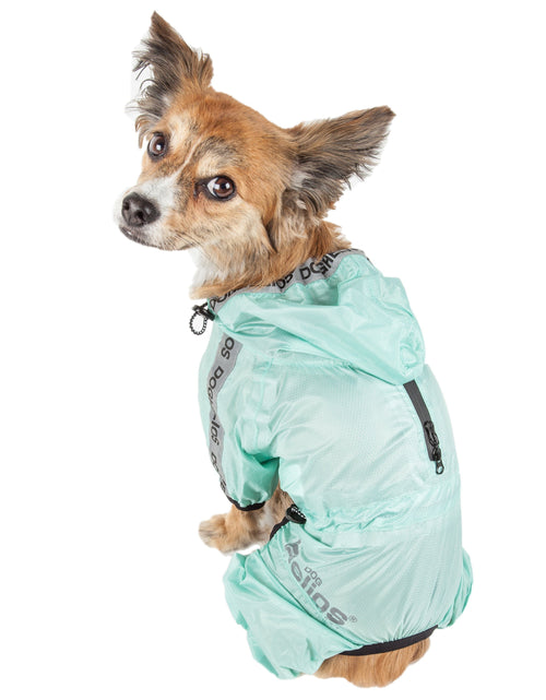 Load image into Gallery viewer, Dog Helios ® 'Torrential Shield' Waterproof and Adjustable Full Body Dog Raincoat
