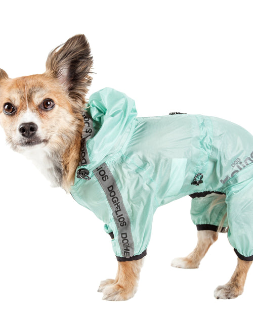 Load image into Gallery viewer, Dog Helios ® 'Torrential Shield' Waterproof and Adjustable Full Body Dog Raincoat
