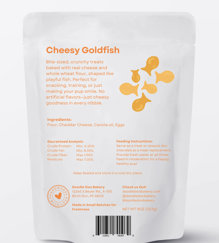 Homemade Dog Treats - Cheesy Goldfish 1/2lb 🐶