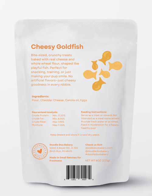 Load image into Gallery viewer, Homemade Dog Treats - Cheesy Goldfish 1/2lb 🐶
