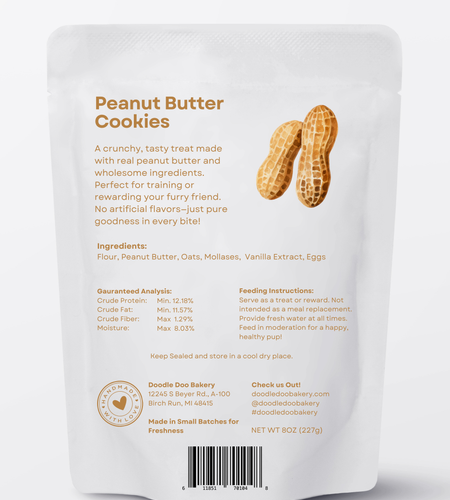 Homemade Dog Treats - 🥜 Peanut Butter Cookies Treat 1/2lb