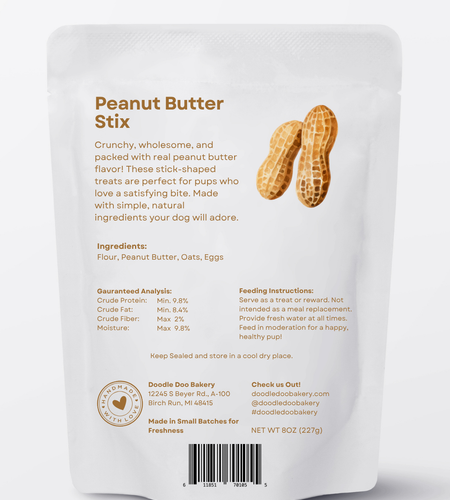 🥜 Homemade Dog Treats - Peanut Butter Stix Treat 1/2lb