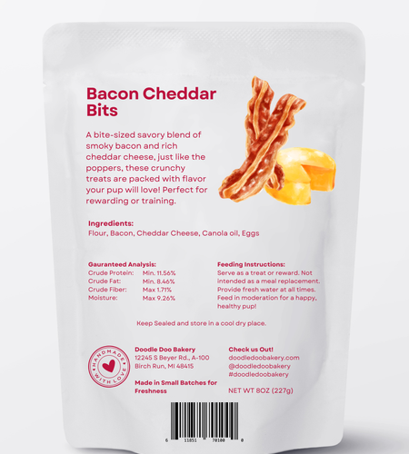 Homemade Dog Treats - 🥓 Bacon Cheddar Bits Treat 1/2lb