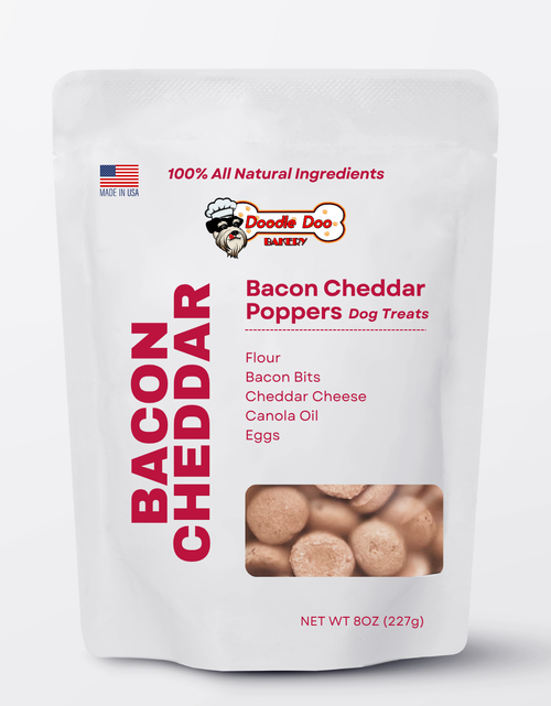 Load image into Gallery viewer, 🥓 Homemade Dog Treats -  Bacon Cheddar Poppers Treat 1/2lb
