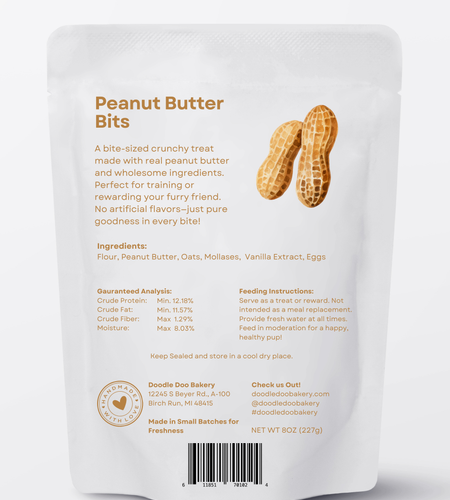 Homemade Dog Treats - 🥜 Peanut Butter Bits Dog Biscuits 1/2lb