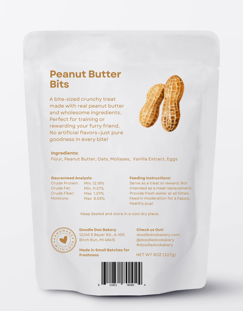 Load image into Gallery viewer, Homemade Dog Treats - 🥜 Peanut Butter Bits Dog Biscuits 1/2lb
