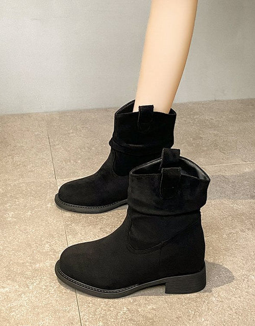 Load image into Gallery viewer, Women’s Suede Chunky Heel Slimming Ankle Boots
