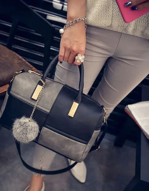 Load image into Gallery viewer, Fashionable Boston Bag with Zipper - New Women's Tote
