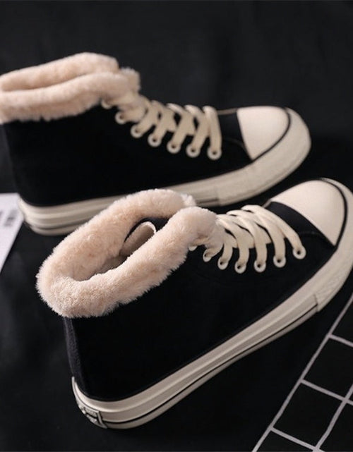 Load image into Gallery viewer, Plush Cotton-Padded Canvas Shoes Women
