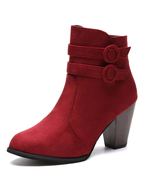 Load image into Gallery viewer, Women's Martin Boots - Chunky Heels, Warm Winter Style
