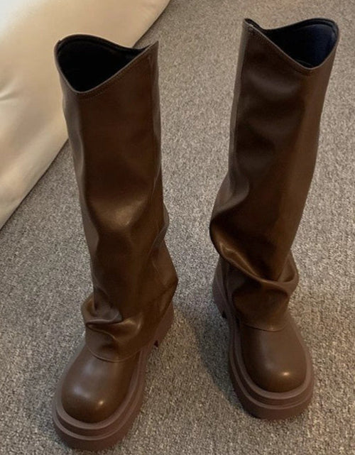 Load image into Gallery viewer, Women’s Platform Dress Boots – British Style Autumn/Winter
