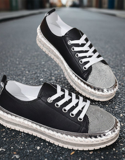 Load image into Gallery viewer, Women’s Plus Size White Sneakers – Chunky Sole Casual Everyday Shoes
