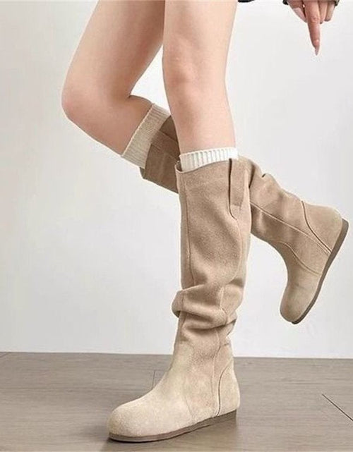 Load image into Gallery viewer, 🖤 Creeper Knight Flat Heel Cowboy Boots for Women
