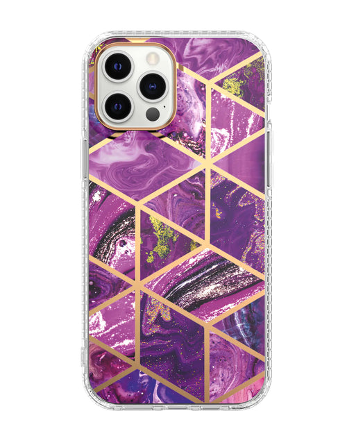 Load image into Gallery viewer, Mosaic Marble Pattern Floral Transparent Phone Case
