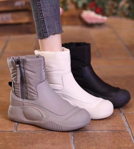 Women’s Plush Snow Boots – Waterproof Side-Zip Winter Boots