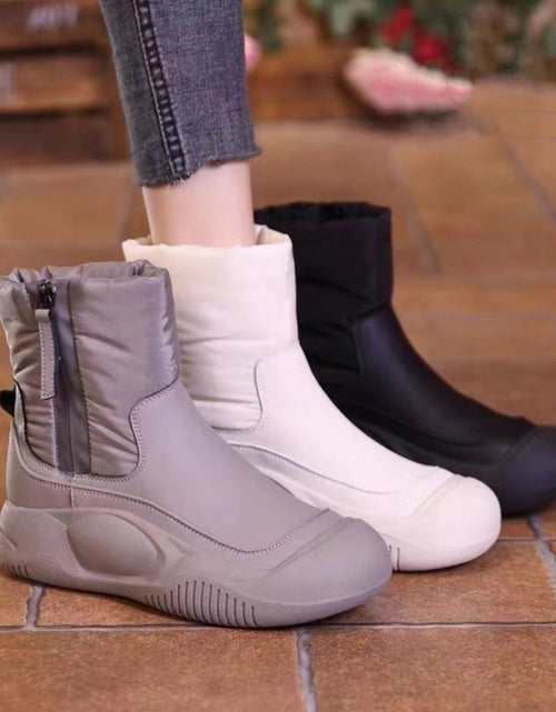 Load image into Gallery viewer, Women’s Plush Snow Boots – Waterproof Side-Zip Winter Boots
