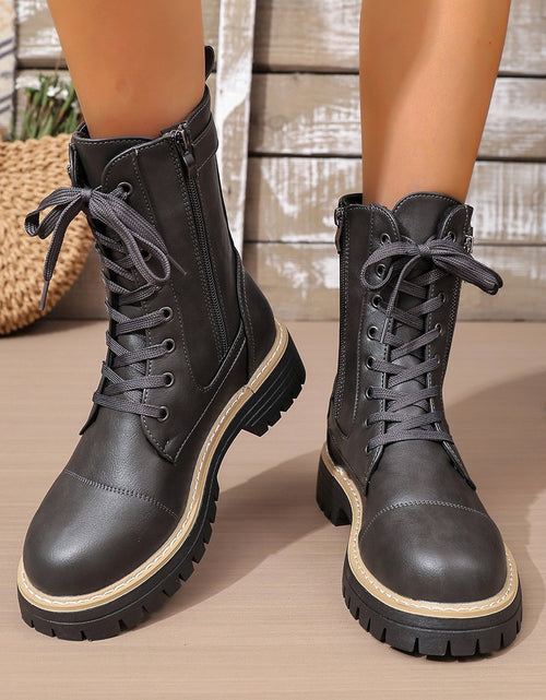 Load image into Gallery viewer, Women’s Solid Color Low Heel Mid Boots — Stylish Everyday Mid Boots
