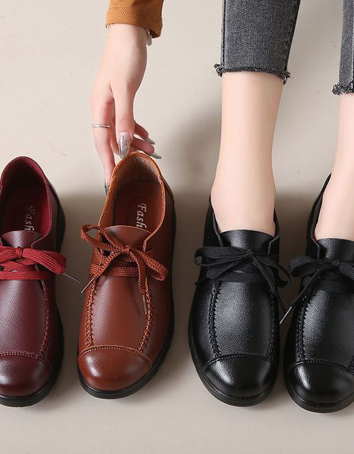 Load image into Gallery viewer, Women’s Black Flat Work Shoes – Soft Sole Anti-Slip Flats
